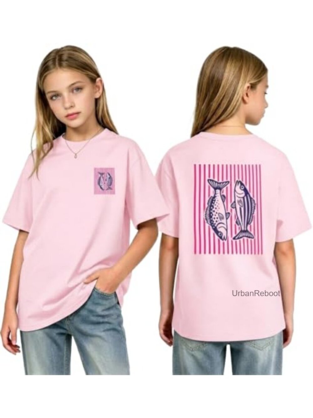 Girls Graphic Tee Summer Crewneck Cotton Blend Short Sleeve